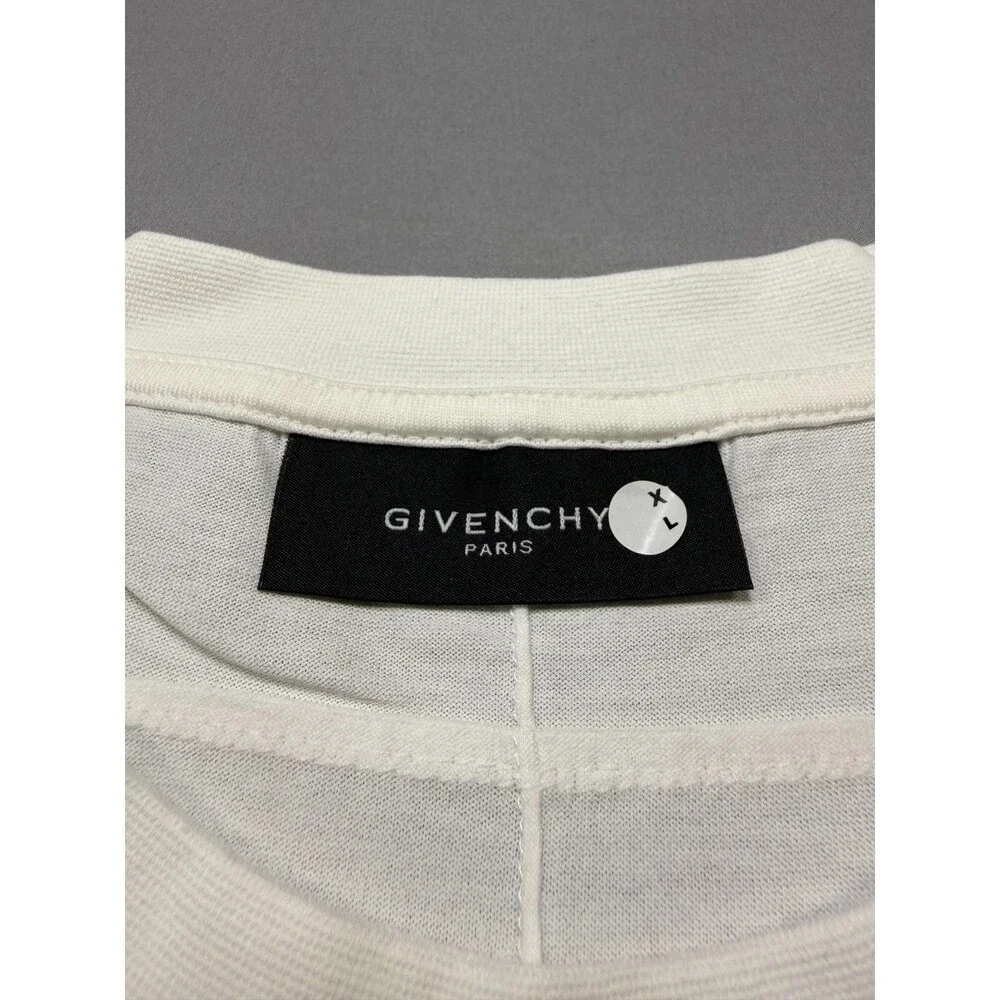 Givenchy Graphic Print Crew Neck T-Shirt Men's XL White Short Sleeve Casual Wear - Picture 5 of 7